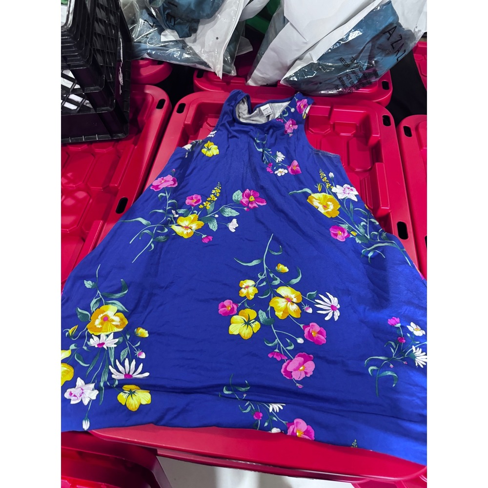 Old Navy Womens Royal Blue Floral Sleeveless Swing Mini Dress Small